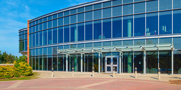 Image of the outside entrance to the Hatcher Conference Center at MGA's Macon campus.